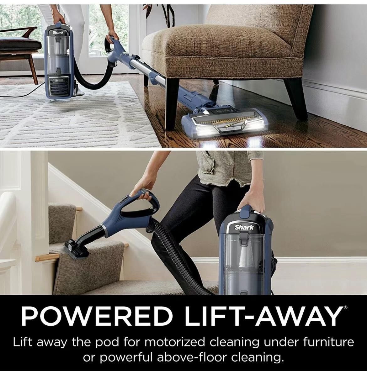 Shark Rotator Powered Lift-Away with Self-Cleaning Brushroll Upright Vacuum, with Large Dust Cup, Blue