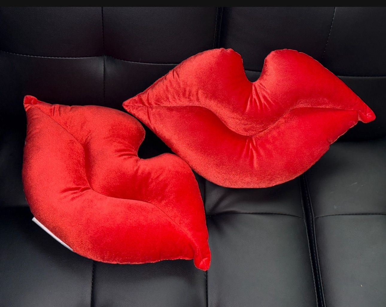 Two Red Plush Lip Shape Pillows By Room Essentials