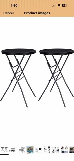 Byliable Cocktail Table 31inch Folding Round High Top Indoor Outdoor with Removable Legs, Tall Bistro Foldable Bar Height Table for Parties, Patio, Ba