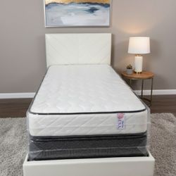 New TWIN SIZE BED FRAME WITH MATTRESS NEW BEDROOM FURNITURE SET // TWIN BED FRAME MATTRESS AND FREE BOX CAMA TWIN 
