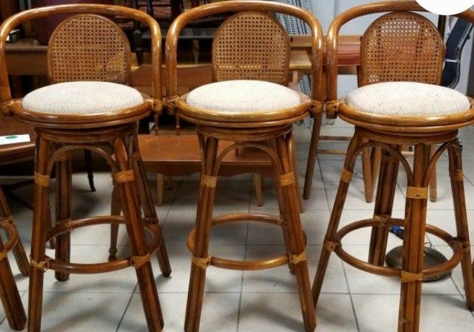 1960s Mid-Century Vintage Hollywood Regency Bar Stools