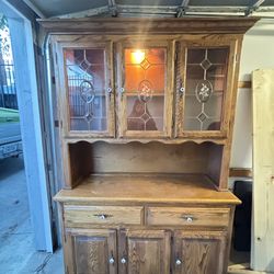 Solid Oak Buffet Cabinet