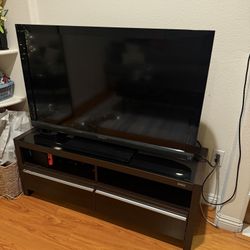 Modern Dark Brown TV Stand / Media Console with Cabinets