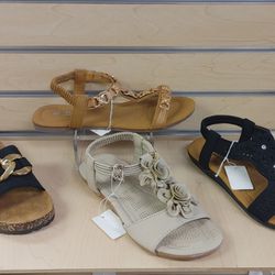 Women's/ Girls_Sandals / Slip ons - $19.99 = 1 pair (NEW) size: 5. 6. 7. 8. 9. 10. black. tan. beige
