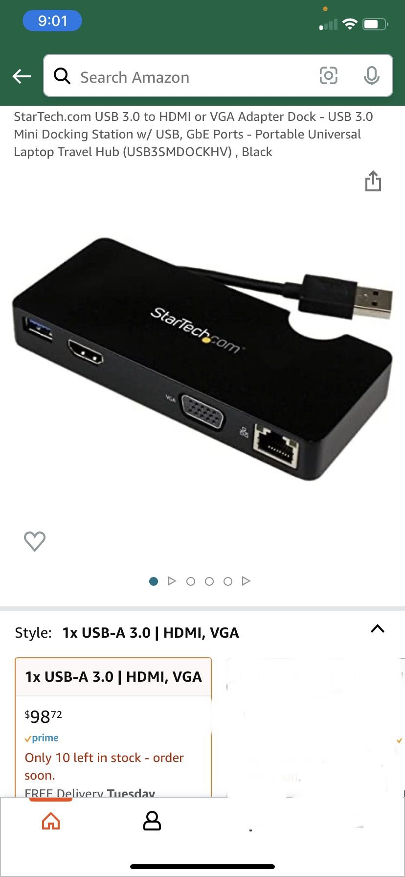 https://offerup.com/redirect/?o=U3RhclRlY2guY29t USB 3.0 to HDMI or VGA Adapter Dock - USB 3.0 Mini Docking Station w/ USB, GbE Ports - Portable Unive