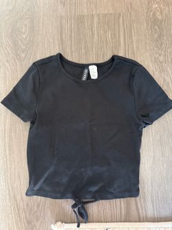 H&M Black Tie-Back Crop Top Size XS
