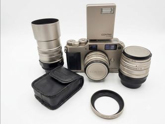 Contax G1 Rangefinder film Camera  w/ 28mm, 45mm, 90mm flash