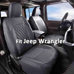 Customized Front Car Seat Covers for Jeep Wrangler Door JL Sahara Sport Unlimited 2018-25 (3421)