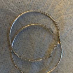 Silver Toned Hooped Earrings 