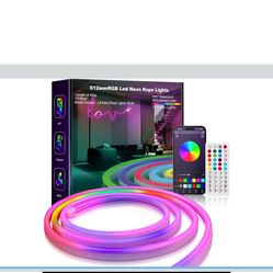 2boxL8star 16.4ft RGB LED Neon Rope Light with Remote Control, Smart Color Changing DIY Mode Neon Flex Strip Lights for Bedroom Indoors Outdoors Decor