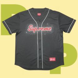 Supreme Rhinestone Baseball Jersey (Large)