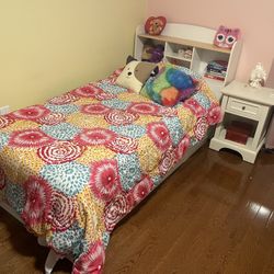 Twin Captains Bed For Kids with Nightstand 