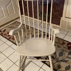 White Solid Wood Rocker