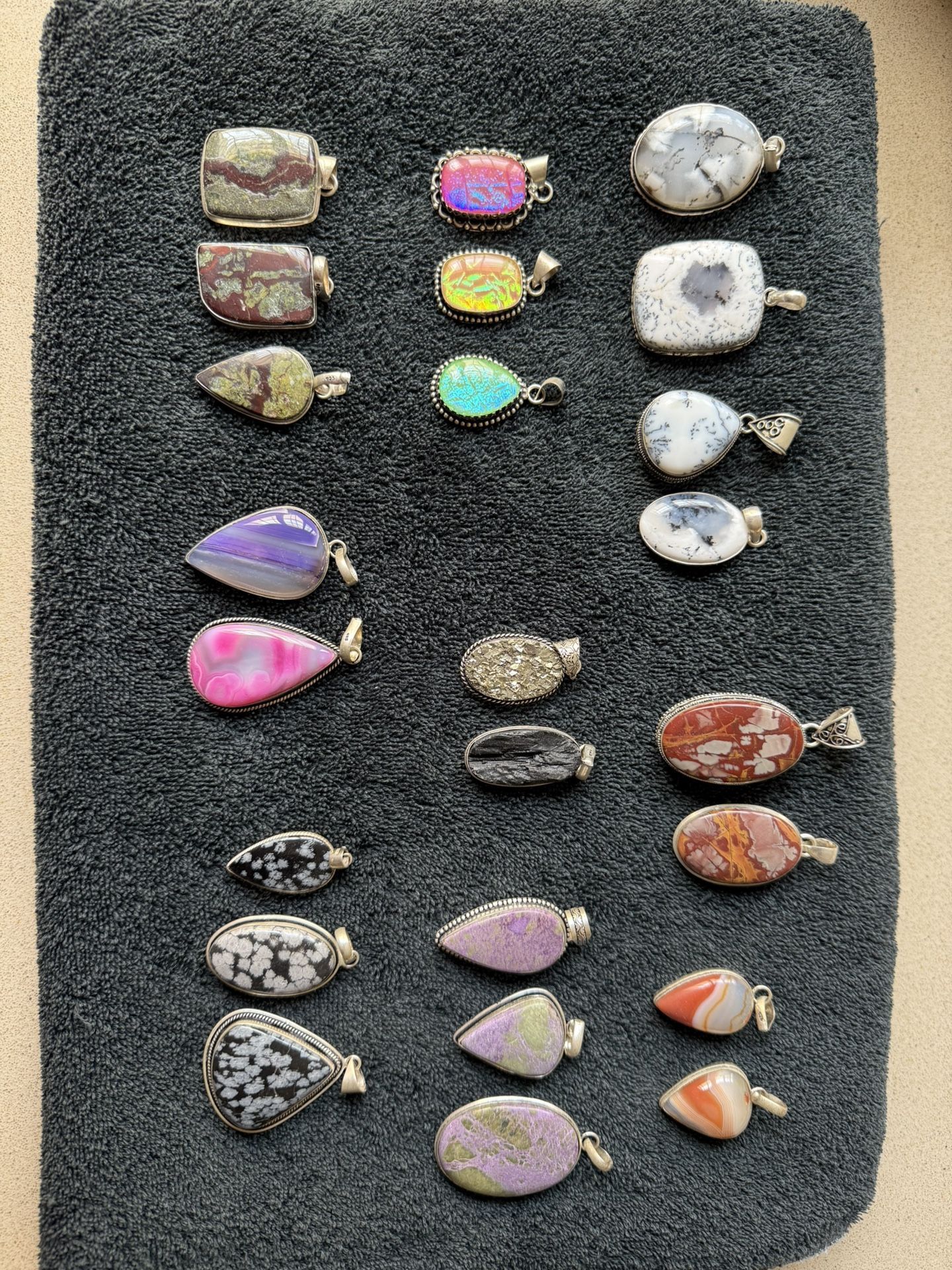 Various Stone Pendants and Keychains