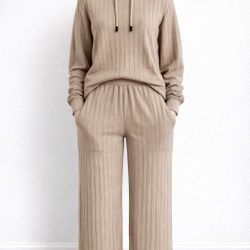 Casual ribbed two-piece set// Set De Dos Piezas Para Mujer
