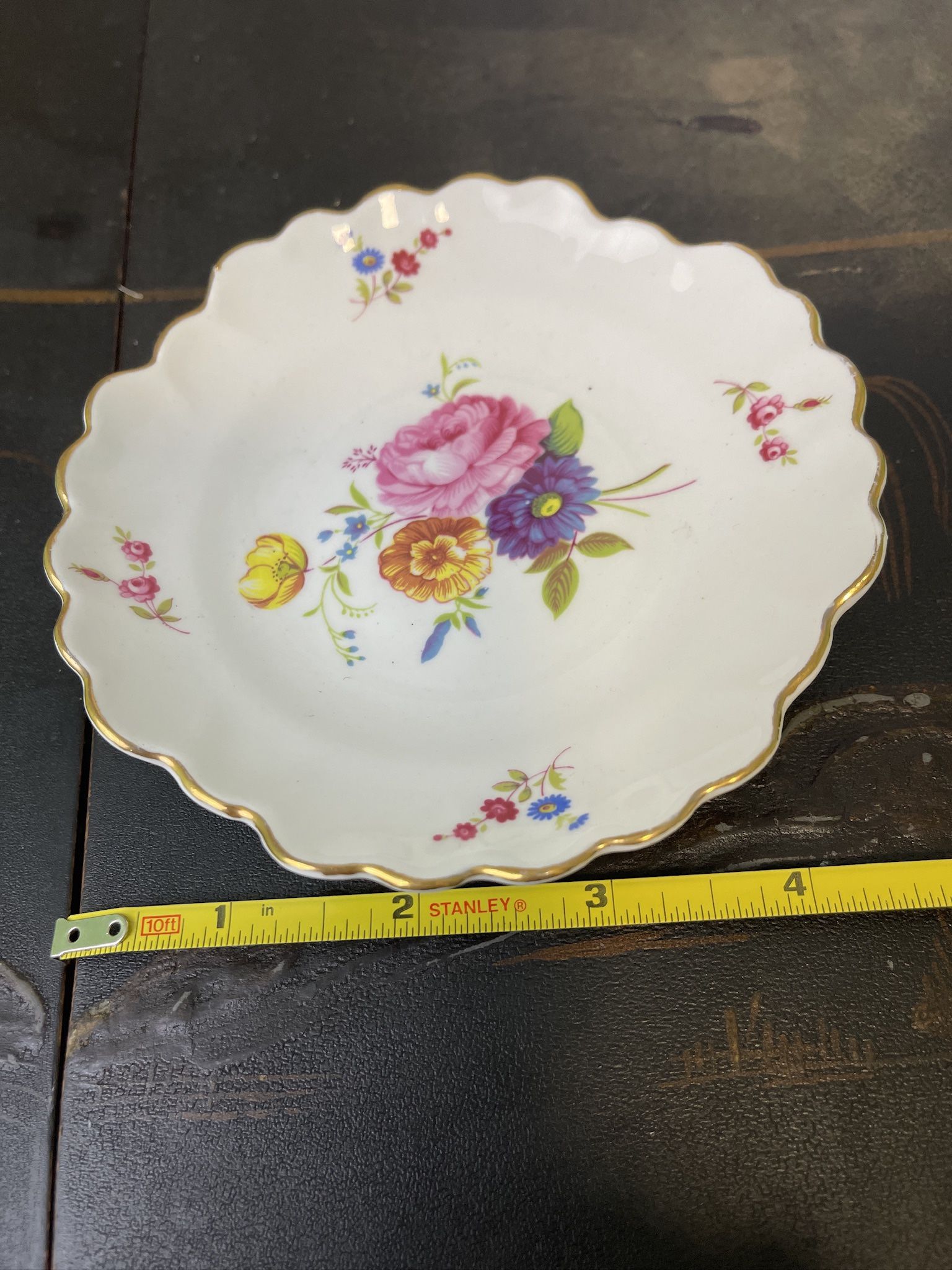 Royal Adderley England Vintage Bone China Floral Trinket Dish Collectible Plate