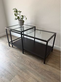 MODERN Nesting Tables - sold as a set - glass and metal - IKEA - delivery available