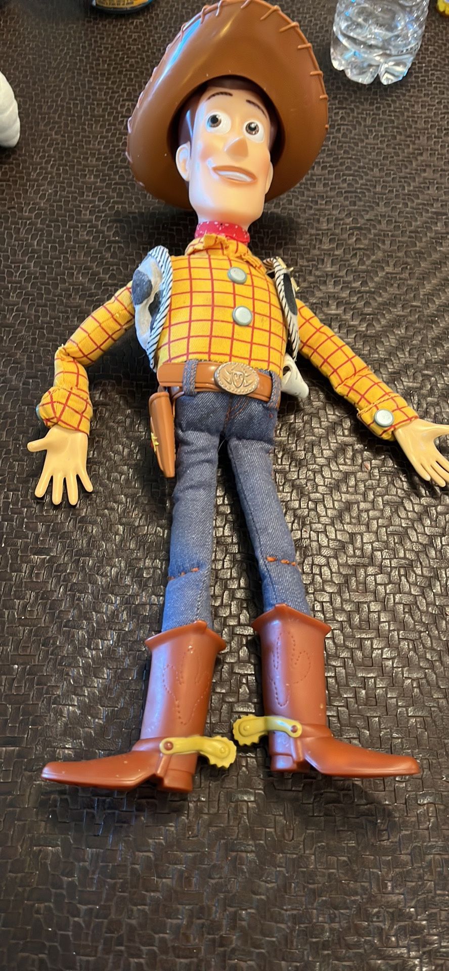 WOODY Toy Story 16" Talking Doll Disney Store Of London Pull-String WITH HAT