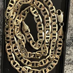 14k Solid Gold Mariner Link 24in Made In Italy!!!