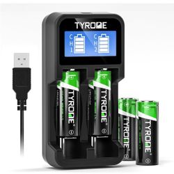 18500 Rechargeable Batteries with Charger