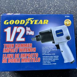 New Goodyear 1/2” Twin Hammer Impact Wrench $50