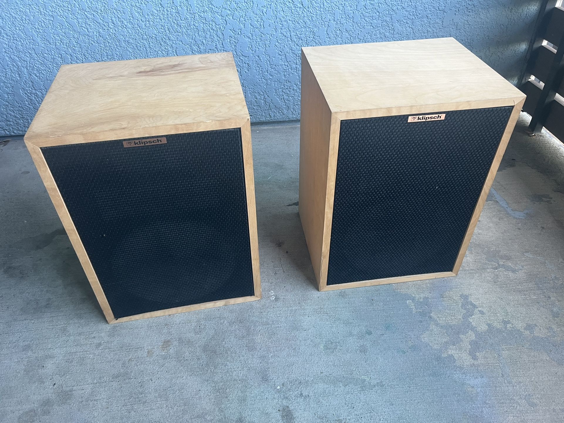 Vintage Klipsch Heresy II Speakers With Custom Floor Stands