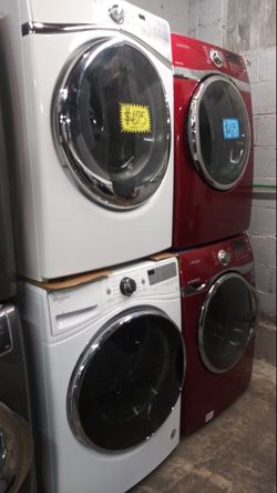 Whirlpool front load washer and electric dryer set working perfectly with 4 months warranty