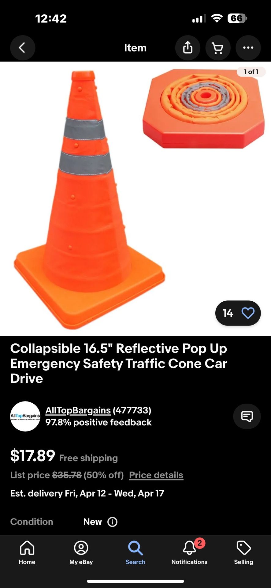 Emergency Cones Collapsible 