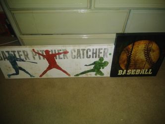 New baseball. Adding. Twin comforter, 2 pillow cases, 2 baseball canvas.