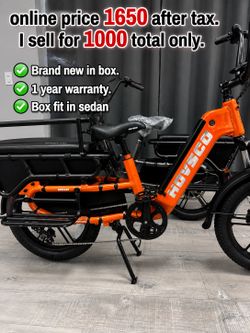 HOVCart grey and orange cargo ebike family electric bike in Diamond bar sale