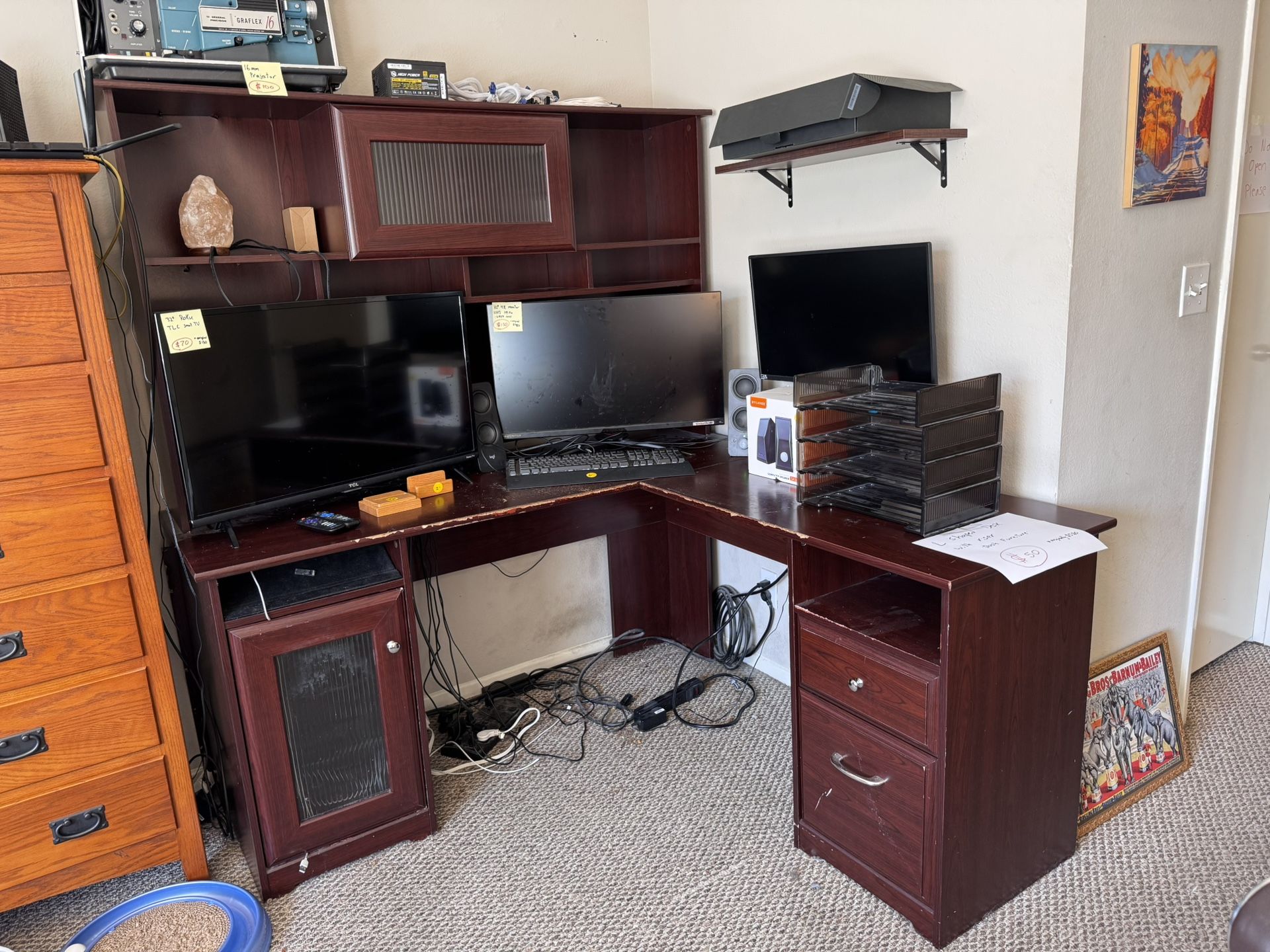 FREE L Shape Desk With Back Section