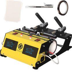 ZENKITE Mug Press – Double Station 11 oz Mug Round Heating Mat, 360 Degree Customization, with Timer Alarm and Temperature Controller, 600W Sublimatio