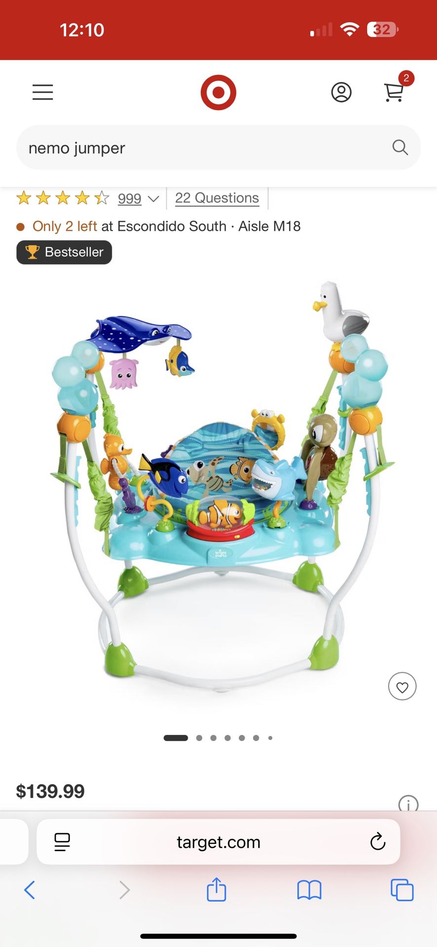 Disney Baby Finding Nemo Activity Jumper