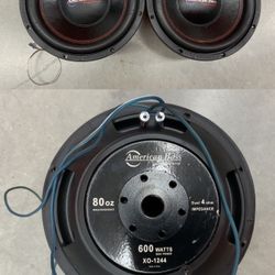 🍗 2 AMERICAN BASS XO 12" 600 Max Watts Car🔊🔊Subwoofers... Value $200