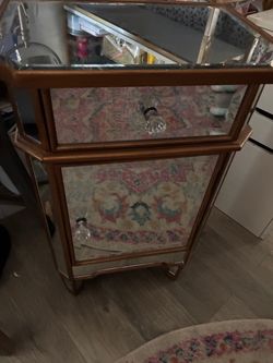 Mirrored side table $40