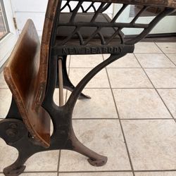 New Peabody Cast Iron Antique School Desk