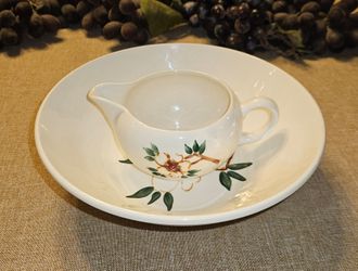 Vintage French Ceranord "Fantaisie" Creamer and Small Bowl Set - Mid Century