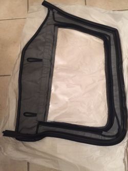 Smitty Bilt Black soft top driver & passenger windows. Fits 1997-2006 Jeep Wrangler