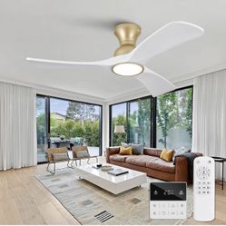 White Gold Ceiling Fans with Lights