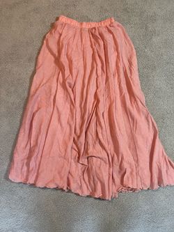 Pink maxi skirt with elastic waistband size M #maxiskirt #feminine