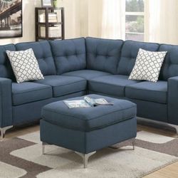 Modern Sectional Sofa with Ottoman - Multiple Colors Available!