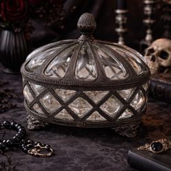 Vintage gothic baroque bubble glass jar / apothecary jar