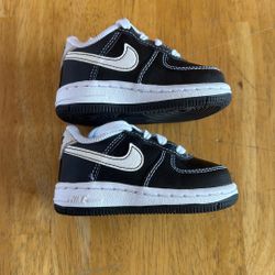 New Nike Air Force 1 Low Black White Shoes Toddler 4c