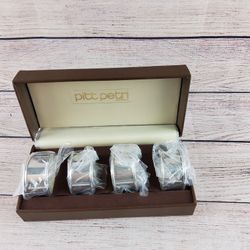 Pitt Petri 4 Pewter Napkin Rings