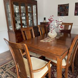 Dining Room 6 Chairs + Table + China Cabinet + Area Rug