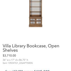 Ethan Allen Villa Library Bookcase – Light Wood Finish