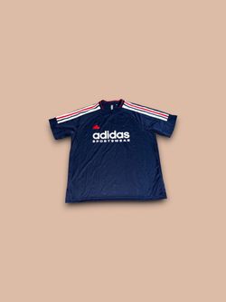 Adidas sportswear 3 stripe soccer jersey shirt navy blue men’s large
