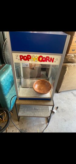 Used Popcorn Machine with Stand – Works, Needs Deep Cleaning
