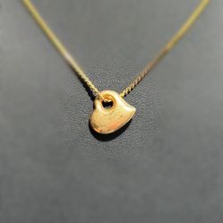 14k solid hollow gold love heart 💛 Pendant charm