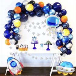 Outer Space Balloon Garland Kit 118Pcs Outer Space Party Decorations with UFO w7